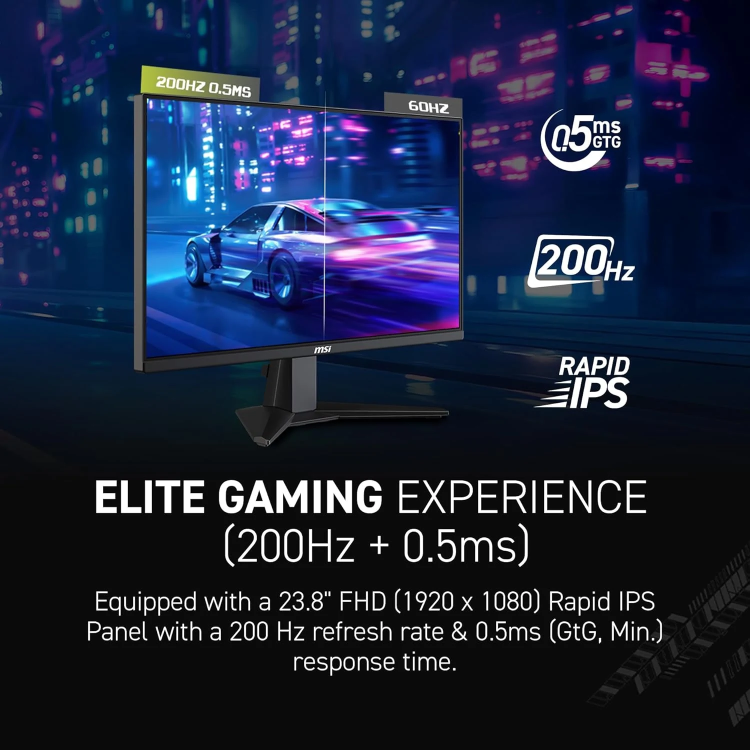 MSI MAG 244F – 23.8" FHD 200Hz Rapid IPS Gaming Monitor